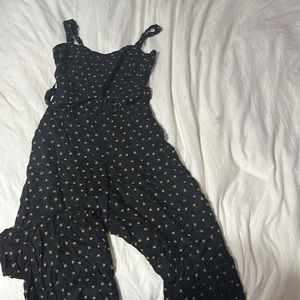 black jumpsuit with yellow flowers, Worn once